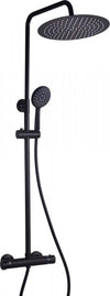 Colonna-Doccia-Termostatica-nera-con-Soffione-rotondo-da-30-e-doccietta-Black-Shower