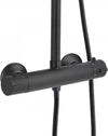 Colonna-Doccia-Termostatica-nera-con-Soffione-rotondo-da-30-e-doccietta-Black-Shower