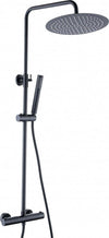 Colonna-Doccia-Termostatica-nera-con-Soffione-rotondo-da-30-e-doccietta-Black-Shower