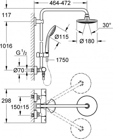 Colonna-Doccia-Termostatica-soffione-e-doccetta-laterale-Grohe-Euphoria-System