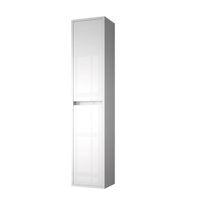 Colonna pensile bagno Jorge 2 ante bianco laccato lucido 30x24x140