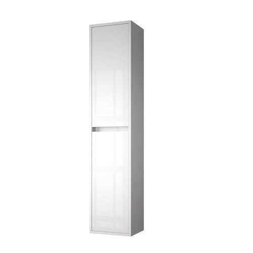 Colonna pensile bagno Jorge 2 ante bianco laccato lucido 30x24x140
