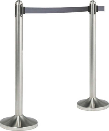 Colonnina segnapercorso cromata - altezza 100 cm - nastro retrattile grigio da 210 cm - Securit Fai da te/Sicurezza e protezione/Attrezzature per sicurezza sul lavoro/Apparecchiature anticaduta/Corde e cordoni di contenimento Eurocartuccia - Pavullo, Commerciovirtuoso.it