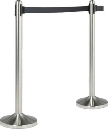 Colonnina segnapercorso cromata - altezza 100 cm - nastro retrattile nero da 210 cm - Securit Fai da te/Sicurezza e protezione/Attrezzature per sicurezza sul lavoro/Apparecchiature anticaduta/Corde e cordoni di contenimento Eurocartuccia - Pavullo, Commerciovirtuoso.it