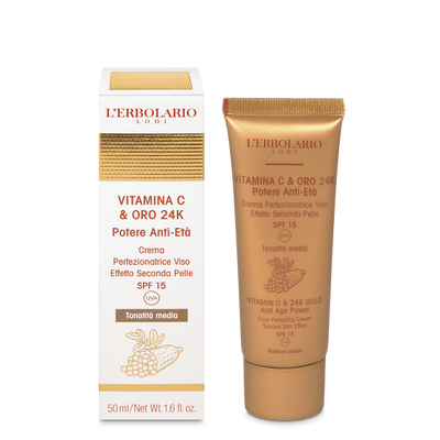 Crema Perfezionatrice Viso tonalità media Vitamina C & Oro 24K