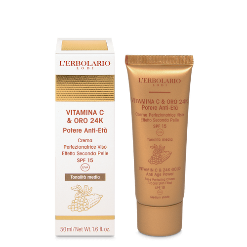 Crema Perfezionatrice Viso tonalità media Vitamina C & Oro 24K
