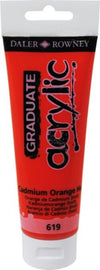 Colore acrilico fine Graduate - 120 ml - arancio cadmio scuro - Daler Rowney Giochi e giocattoli/Attività creative/Accessori per disegnare e colorare/Pittura/Acquarelli Eurocartuccia - Pavullo, Commerciovirtuoso.it