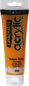 Colore acrilico fine Graduate - 120 ml - giallo ocra - Daler Rowney Giochi e giocattoli/Attività creative/Accessori per disegnare e colorare/Pittura/Acquarelli Eurocartuccia - Pavullo, Commerciovirtuoso.it