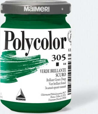 Colore vinilico Polycolor - 140 ml - verde brillante scuro - Maimeri Giochi e giocattoli/Attività creative/Accessori per disegnare e colorare/Pittura/Acquarelli Eurocartuccia - Pavullo, Commerciovirtuoso.it