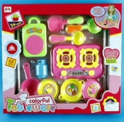 Colorful-Tableware-Fornello-Con-Pentoline-Mestoli-Giocattolo-Gioco-Bambina