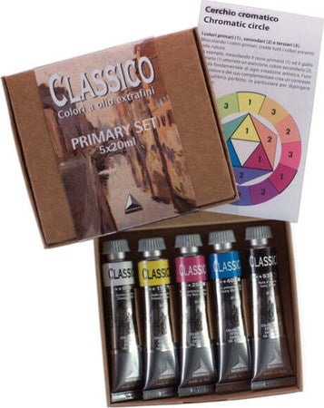 Colori a olio extrafini Primary Set - 20 ml - colori primari (nero bianco inclusi) - Maimeri - set 5 pezzi Giochi e giocattoli/Attività creative/Accessori per disegnare e colorare/Pittura/Colori a tempera Eurocartuccia - Pavullo, Commerciovirtuoso.it