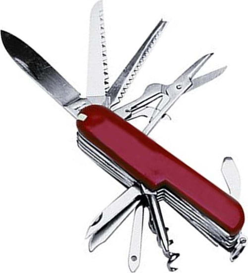 Coltellino Svizzero multifunzione con 13 Strumenti in acciaio temprato da 60 mm Fai da te/Utensili elettrici e a mano/Utensili a mano/Multiutensili e accessori/Coltellini svizzeri La Zappa - Altamura, Commerciovirtuoso.it