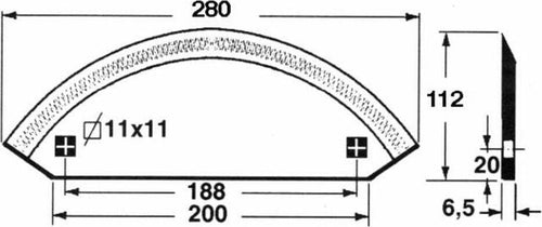 Coltello Liscio Carri Miscelatori 280x112mm - 1pz