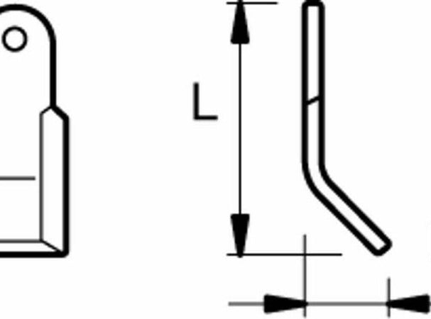 Coltello lunghezza 130mm altezza 53mm con foro Ø 16,5mm