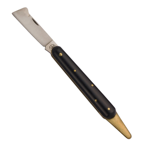 Coltello da innesto 202P con salvagemma in ottone e lama da 19 cm in acciaio Inox Made in Italy