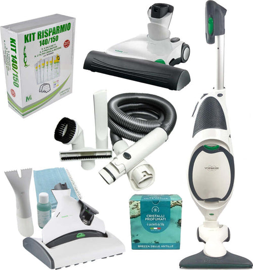 Combo Folletto VK 150 + Kit tubo + Battitappeto EB370 + Pulilava SP530 Casa e cucina/Aspirapolvere e pulizia di pavimenti e finestre/Aspirapolvere/Aspirapolvere verticale Grow Up - Casoria, Commerciovirtuoso.it