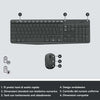Combo Tastiera e Mouse Wireless Logitech per Windows Ricevitore Unifying USB 2,4 GHz 15 Tasti FN Lunga Durata della Batteria PC Layout Italiano QWERTY