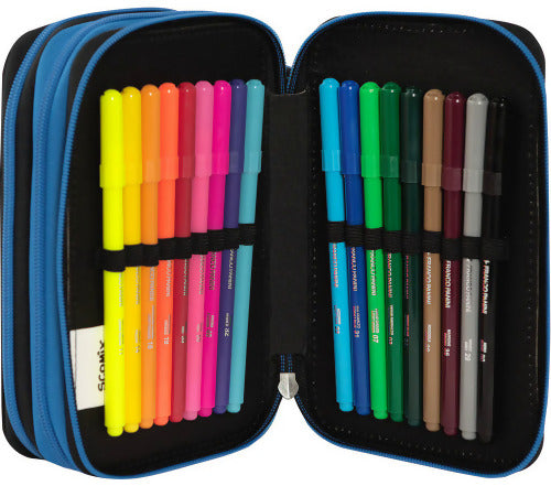 Comix Scomix By Sio Astuccio Triplo Riempito Astuccio Scuola 3 Zip 45Pz