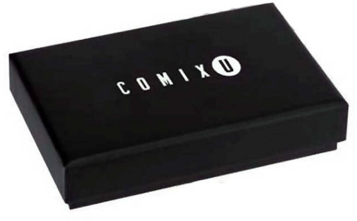 Comix U Portafoglio Donna Glamour Nero ecopelle Due Scomparti Con Tasca Portafoglio Porta Tessere Con Cerniera E Bottoni 19x10,5cm