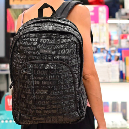 Comix Zaino Scuola Quilited + Astuccio Ovale Coordinato Set Scuola Ragazze Zaino Porta Pc Schienale Imbottito Spallacci Regolabili Panini