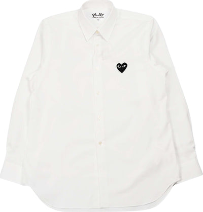 COMME-DES-GARCONS-PLAY-Camicia-in-cotone-in-bianco-da-uomo