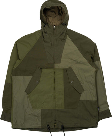COMME-DES-GARÃONS-HOMME-Men's-Patchwork-Parka-in-Khaki-da-uomo