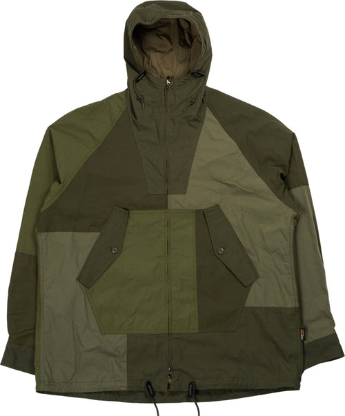 COMME-DES-GARÃONS-HOMME-Men's-Patchwork-Parka-in-Khaki-da-uomo