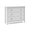 Comò Max 3 cassetti in legno massiccio colore bianco