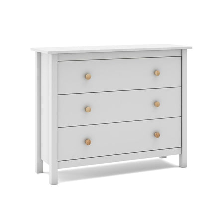Comò Max 3 cassetti in legno massiccio colore bianco