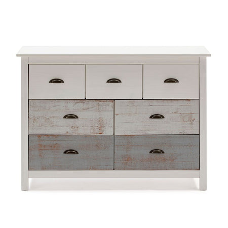 Comò Romantica 4 cassetti e 3 cassettini in legno massiccio multicolor