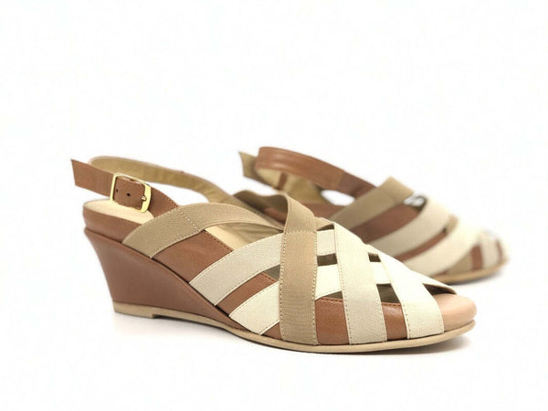 COMODAIDEA Sandali donna 983 beige e cuoio