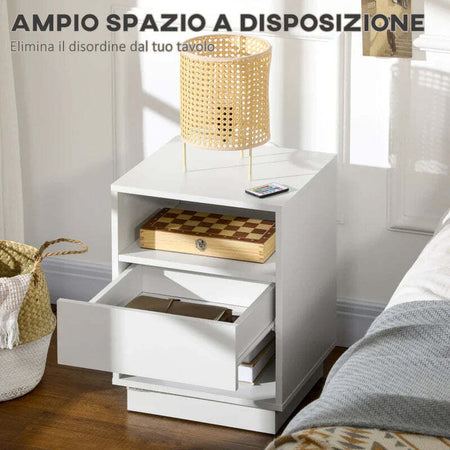 Comodini-Moderni-con-LED,-Set-2-Pezzi-in-Truciolato-Bianco-con-Cassetto-e-2-Ripiani-Aperti,-40x40x55-cm-MN2831-670V01WTMN2