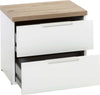 Comodino bianco laccato Mundi con 2 cassetti per cameretta moderna Casa e cucina/Arredamento/Camera da letto/Comodini Decor Space - Altamura, Commerciovirtuoso.it