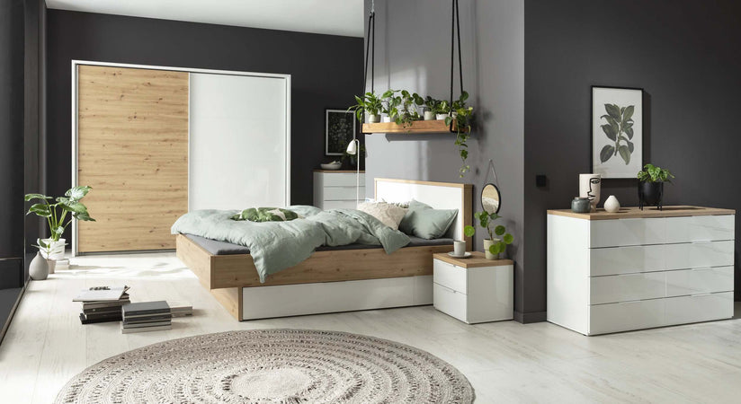 Comodino bianco laccato Mundi con 2 cassetti per cameretta moderna Casa e cucina/Arredamento/Camera da letto/Comodini Decor Space - Altamura, Commerciovirtuoso.it