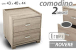 Comodino Camera Letto Moderno 2 Cassetti Legno Rovere 44x43x40cm Mobile 623462 Casa e cucina/Arredamento/Camera da letto/Comodini Trade Shop italia - Napoli, Commerciovirtuoso.it