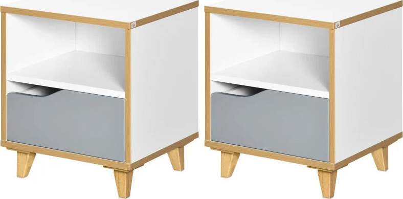 Comodino-con-Cassetti-Set-2-Pezzi-in-Truciolato-e-MDF-in-stile-Boho,-40x40x55-cm,-Rovere-e-Bianco-YI9831-689V80NDYI9