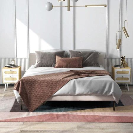 Comodino-con-Cassetti-Set-2-Pezzi-in-Truciolato-e-MDF-in-stile-Boho,-40x40x55-cm,-Rovere-e-Bianco-YI9831-689V80NDYI9