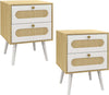 Comodino-con-Cassetti-Set-2-Pezzi-in-Truciolato-e-MDF-in-stile-Boho,-40x40x55-cm,-Rovere-e-Bianco-YI9831-689V80NDYI9