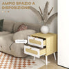 Comodino-con-Cassetti-Set-2-Pezzi-in-Truciolato-e-MDF-in-stile-Boho,-40x40x55-cm,-Rovere-e-Bianco-YI9831-689V80NDYI9
