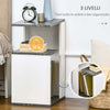 Comodino-con-Ripiano-Aperto-in-Truciolato-dal-Design-Irregolare,-35x29.5x60-cm,-Grigio-e-Bianco-DR6831-569WTDR6