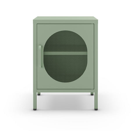 Comodino Diora in metallo con 1 anta colore verde menta