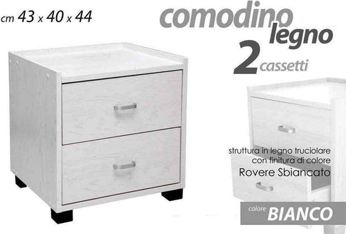 Comodino Legno 2 Cassetti Mobile Moderno 44 X 43 X 40 Cm 715679 Camera Da Letto Casa, arredamento e bricolage > Arredamento > Mobili e Accessori Trade Shop italia - Napoli, Commerciovirtuoso.it