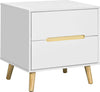 Comodino-Moderno-con-2-Cassetti-in-Truciolato-e-Gambe-in-Legno-di-Pino,-50Lx40Px50.5A-cm,-Bianco-HU2831-592V00WTHU2