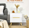 Comodino-Moderno-con-2-Cassetti-in-Truciolato-e-Gambe-in-Legno-di-Pino,-50Lx40Px50.5A-cm,-Bianco-HU2831-592V00WTHU2