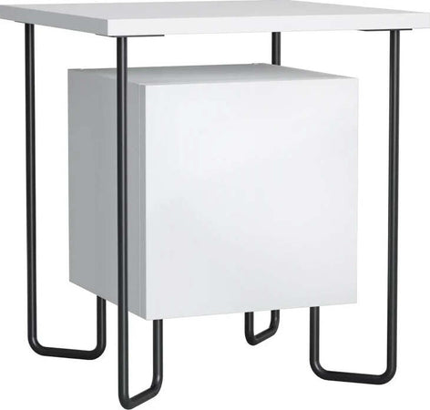 Comodino-Moderno-con-Armadietto-e-Mensola-in-Legno-e-Gambe-in-Metallo,-40x40x45cm-BV9831-584V00WTBV9