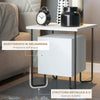 Comodino-Moderno-con-Armadietto-e-Mensola-in-Legno-e-Gambe-in-Metallo,-40x40x45cm-BV9831-584V00WTBV9