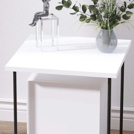Comodino-Moderno-con-Armadietto-e-Mensola-in-Legno-e-Gambe-in-Metallo,-40x40x45cm-BV9831-584V00WTBV9