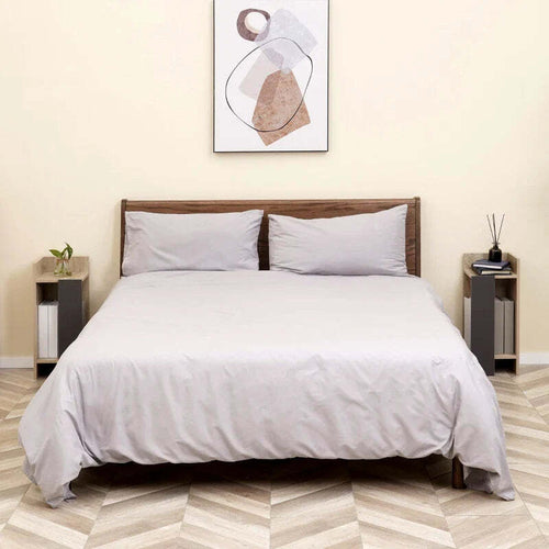 Comodino-Moderno-Grigio-con-Ripiano-Aperto,-Set-2-Pezzi-in-Truciolato-per-Camera-da-Letto-e-Soggiorno,-27x25x60cm-ED7831-570V00GYED7