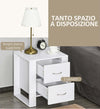 Comodino-Moderno-in-Legno-con-2-Cassetti-per-Camera-da-Letto,-48x39x54cm,-Bianco-MJ6831-293WTMJ6
