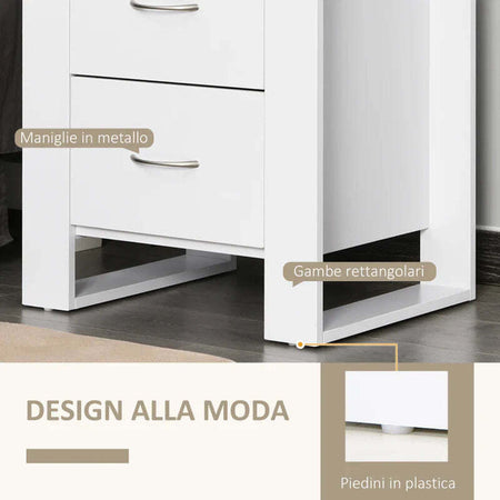 Comodino-Moderno-in-Legno-con-2-Cassetti-per-Camera-da-Letto,-48x39x54cm,-Bianco-MJ6831-293WTMJ6